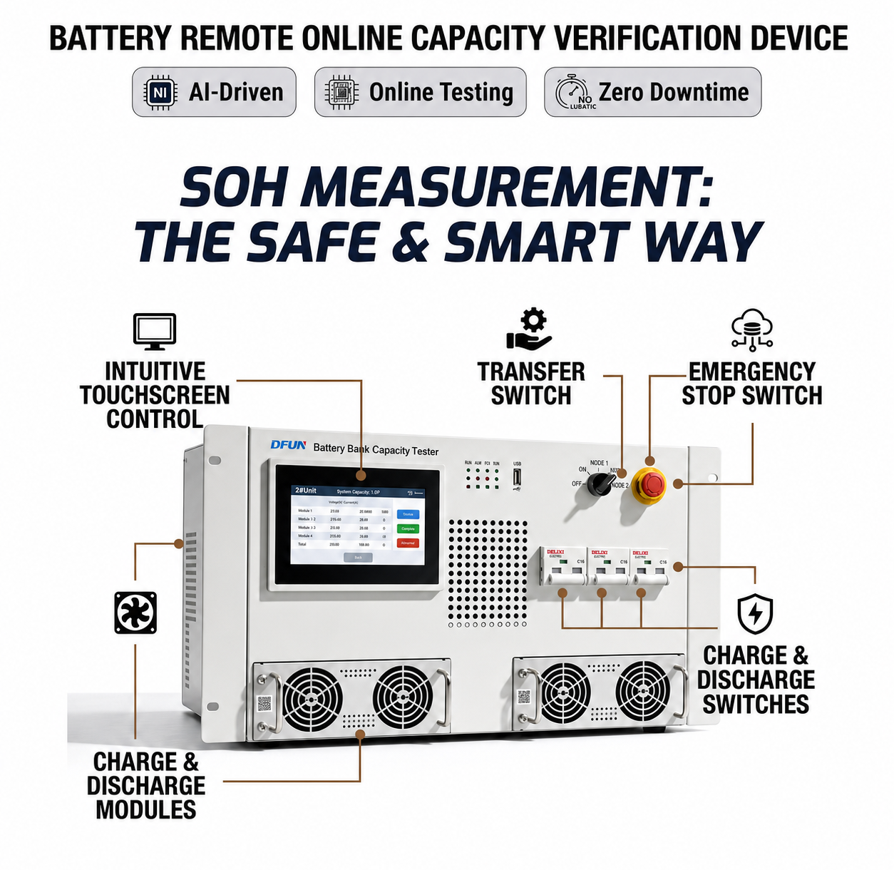 DFUN-Smart-Battery-Capacity-Tester-Avantages-trous d'aération